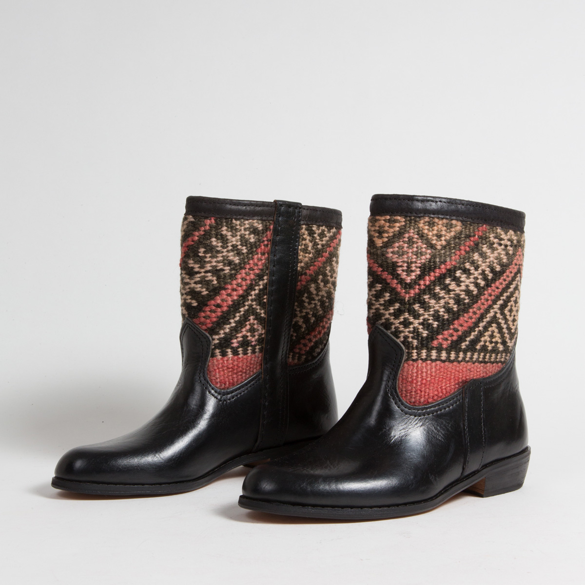 Bottines Kilim cuir mababouche artisanales (Réf. RPN7-38)