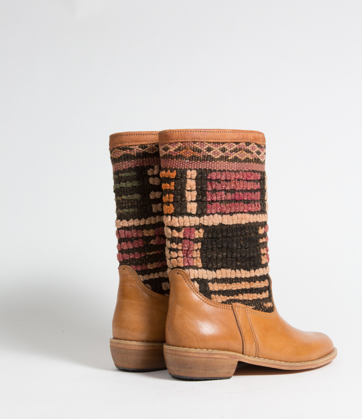 Bottes Kilim cuir mababouche artisanales (Réf. GL3-39)