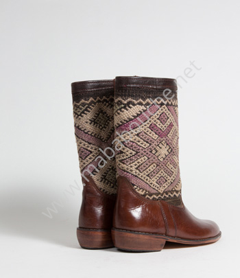 Bottes Kilim cuir mababouche authentiques et éthiques (Réf. LA2-38)