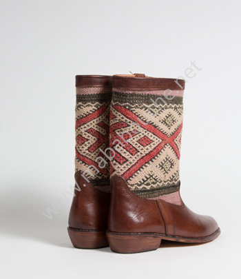 Bottes Kilim cuir mababouche authentiques et éthiques (Réf. LA5-40)