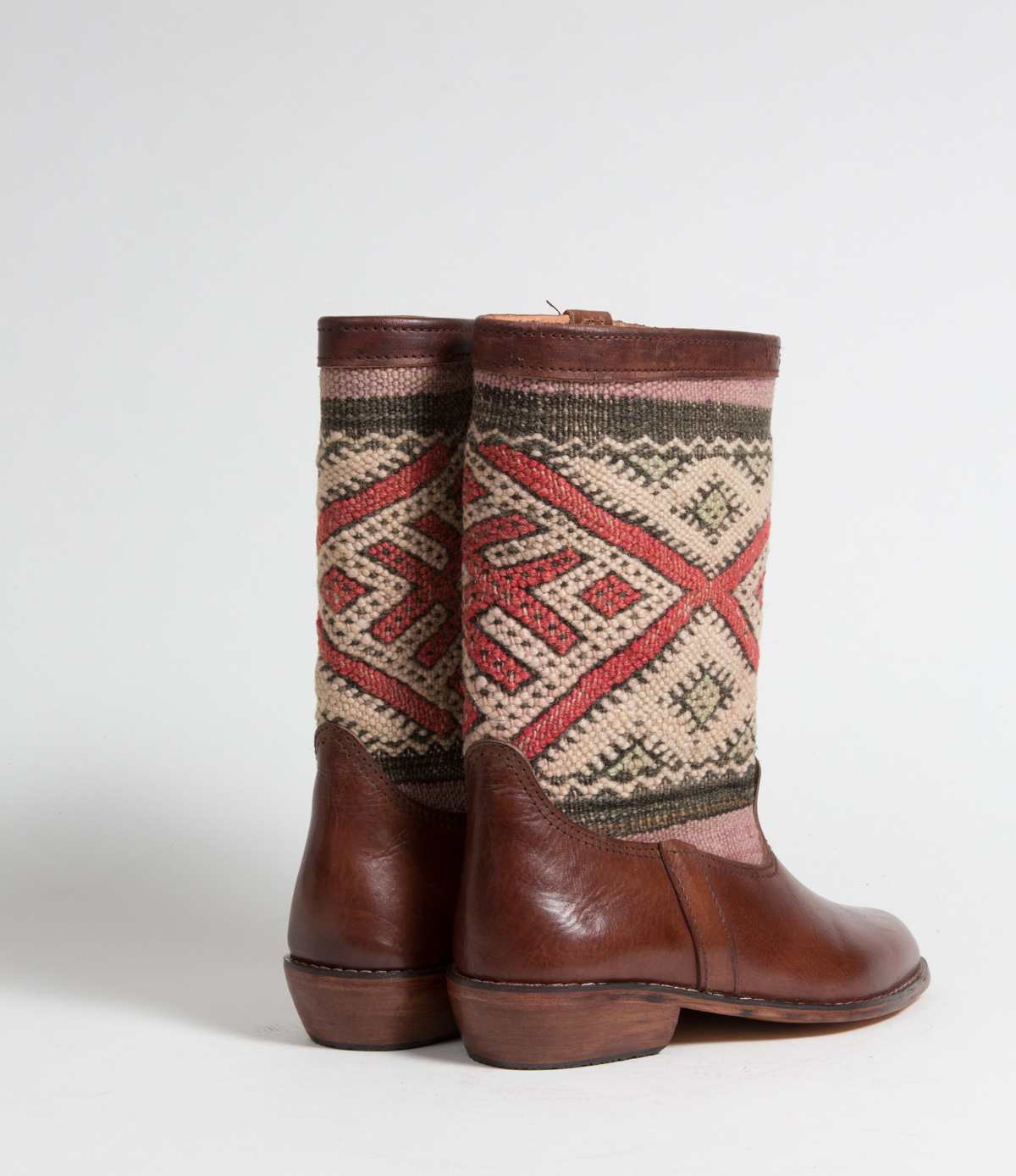 Bottes Kilim cuir mababouche artisanales (Réf. LA5-40)