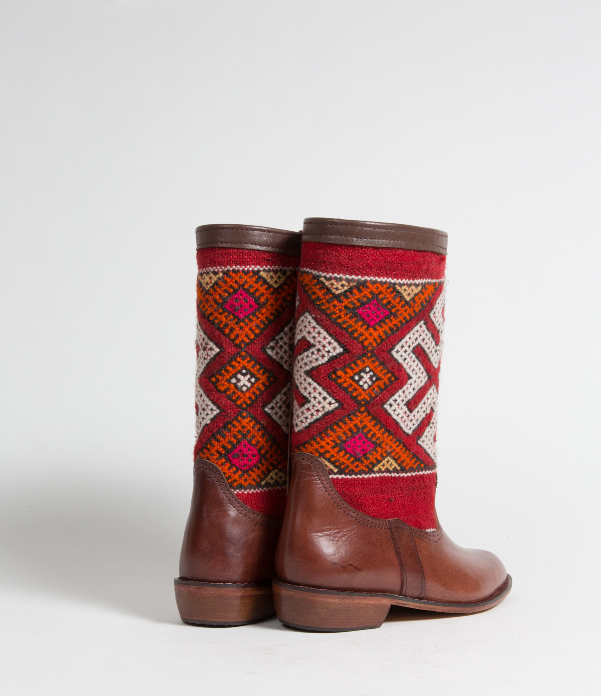 Bottes Kilim cuir mababouche artisanales (Réf. LB2-36)