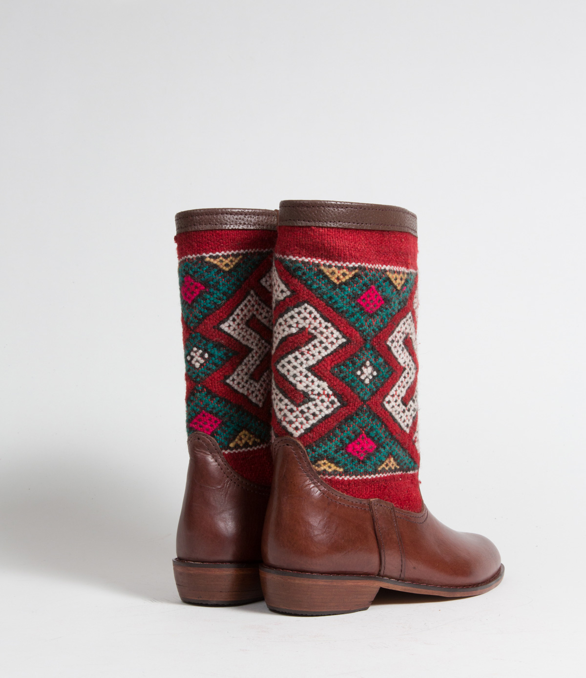 Bottes Kilim cuir mababouche artisanales (Réf. LB3-37)