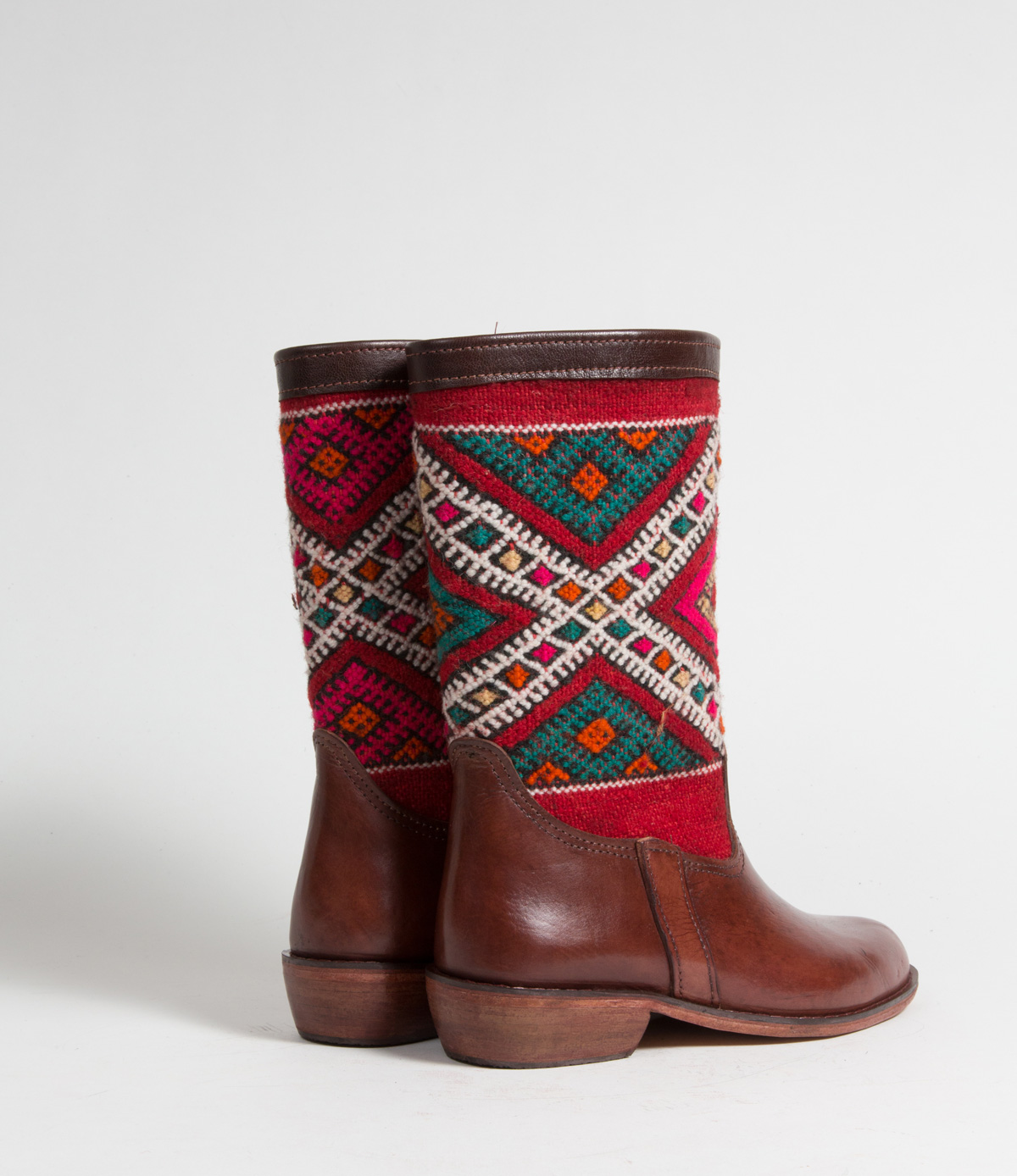 Bottes Kilim cuir mababouche artisanales (Réf. LB5-38)