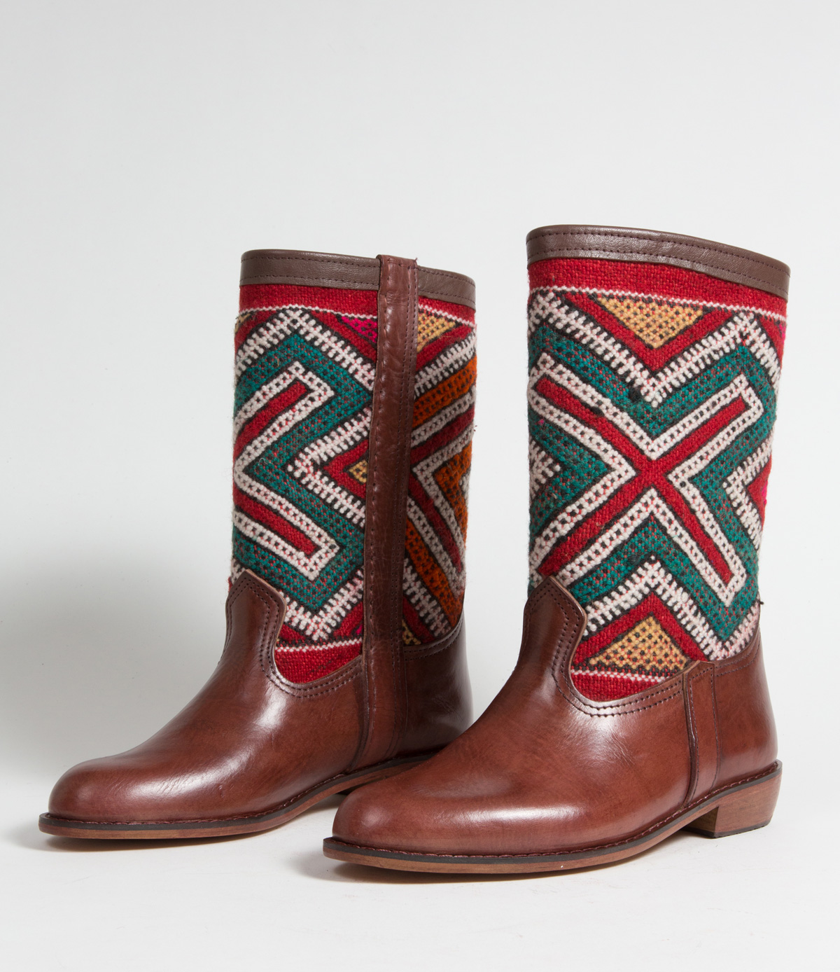 Bottes Kilim cuir mababouche artisanales (Réf. LB7-40)