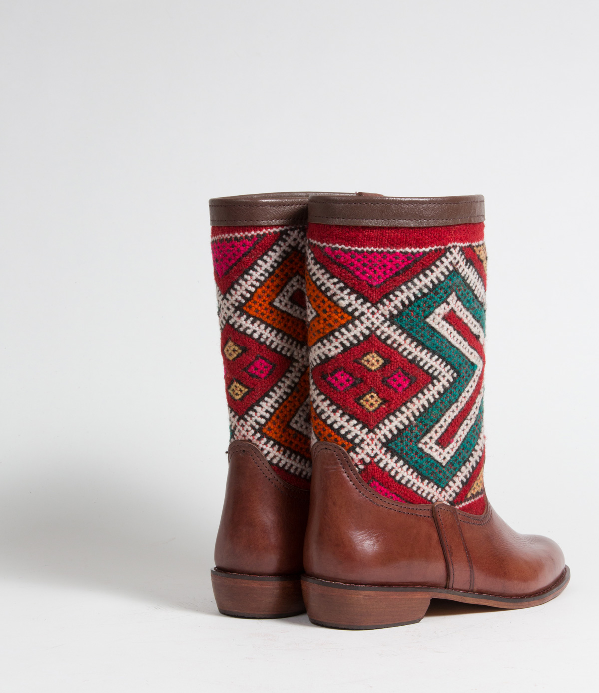 Bottes Kilim cuir mababouche artisanales (Réf. LB7-40)