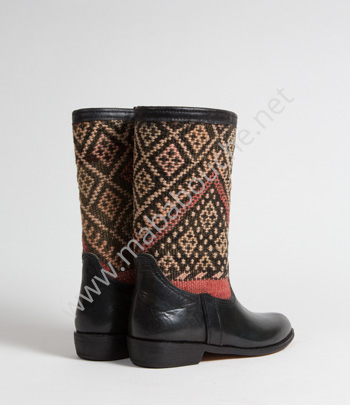 Bottes Kilim cuir mababouche authentiques et éthiques (Réf. RPNL1-37)