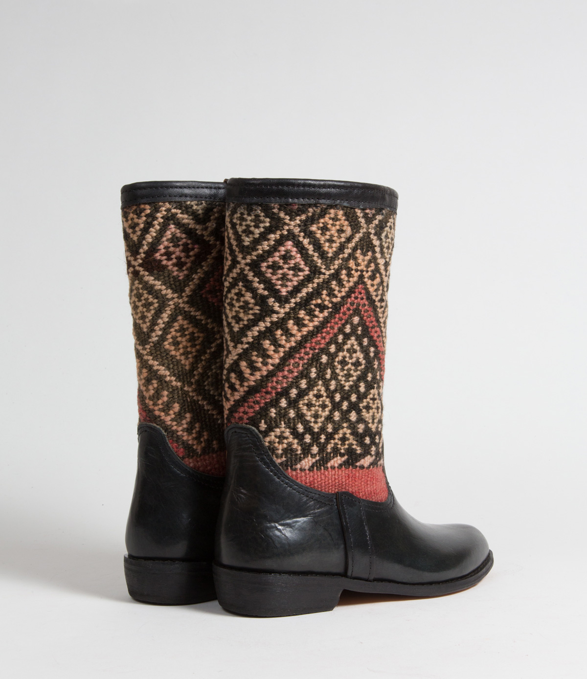 Bottes Kilim cuir mababouche artisanales (Réf. RPNL1-37)