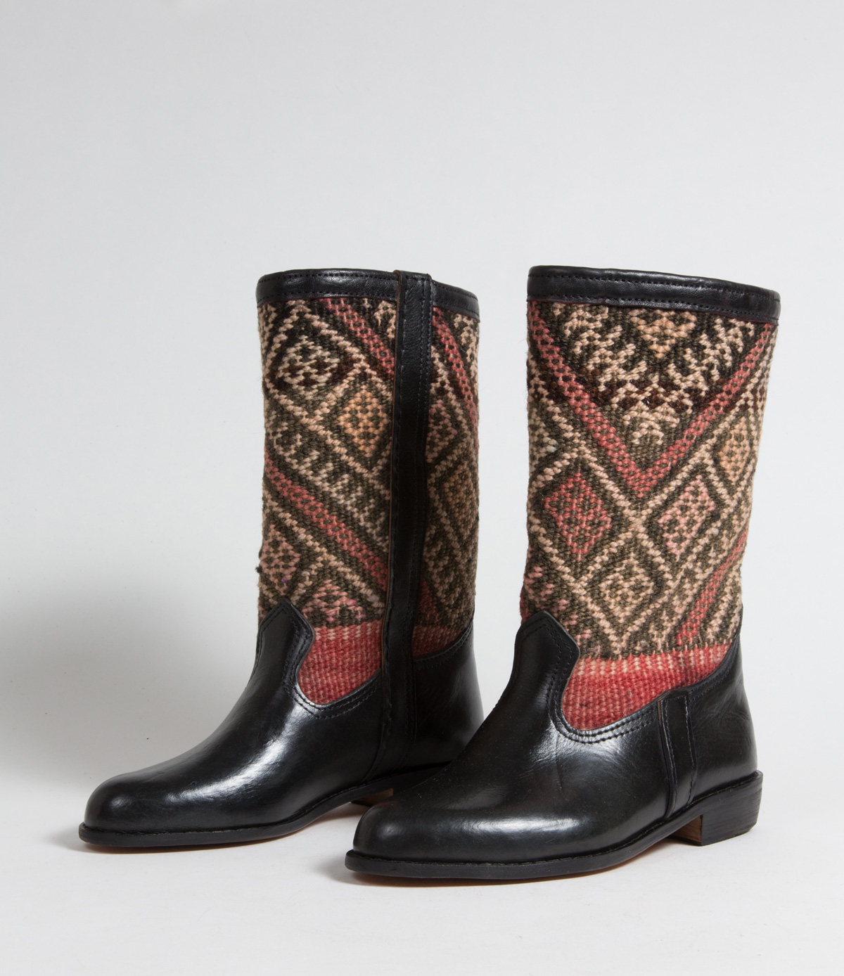 Bottes Kilim cuir mababouche artisanales (Réf. RPNL2-38)