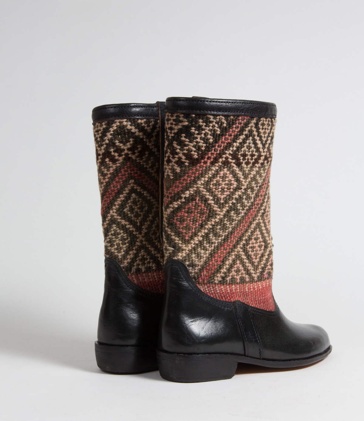 Bottes Kilim cuir mababouche artisanales (Réf. RPNL2-38)