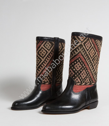 Bottes Kilim cuir mababouche authentiques et éthiques (Réf. RPNL3-39)