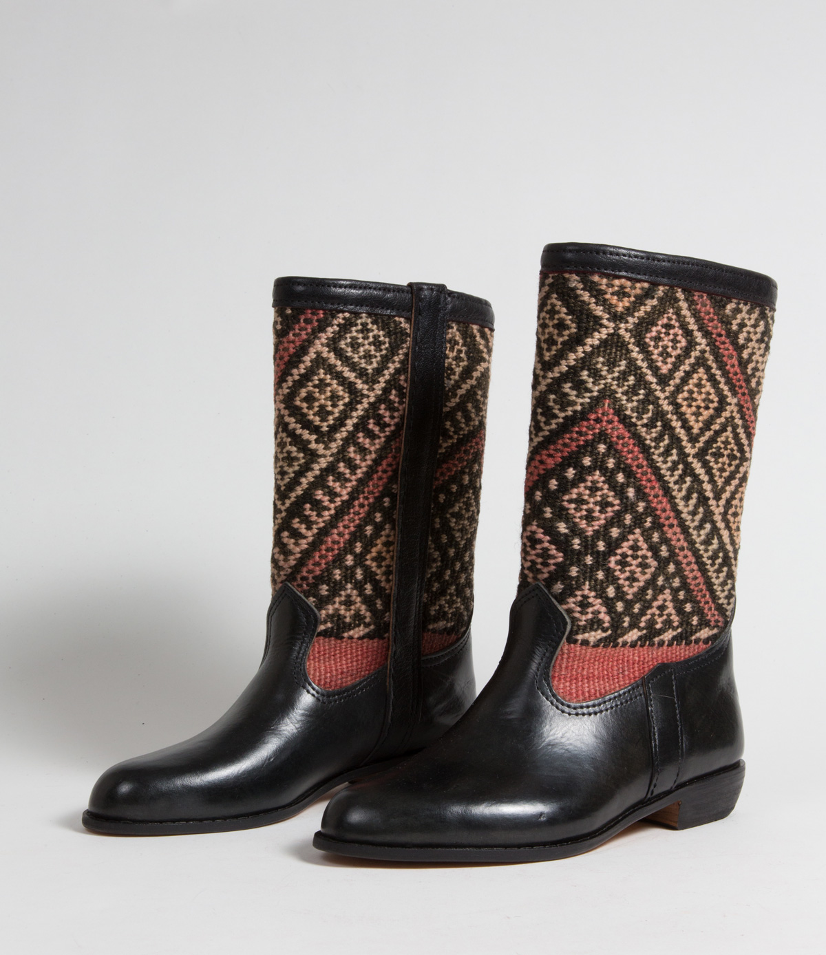 Bottes Kilim cuir mababouche artisanales (Réf. RPNL3-39)