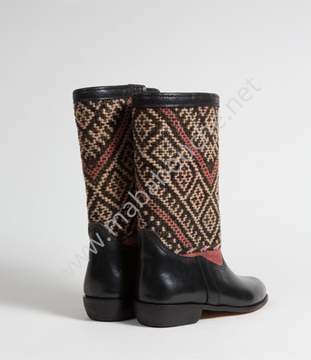 Bottes Kilim cuir mababouche authentiques et éthiques (Réf. RPNL3-39)