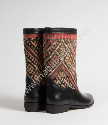 Bottes Kilim cuir mababouche authentiques et éthiques (Réf. RPNL4-40)