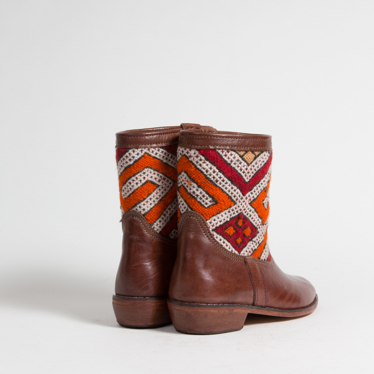 Bottines Kilim cuir mababouche artisanales (Réf. CB3-39)