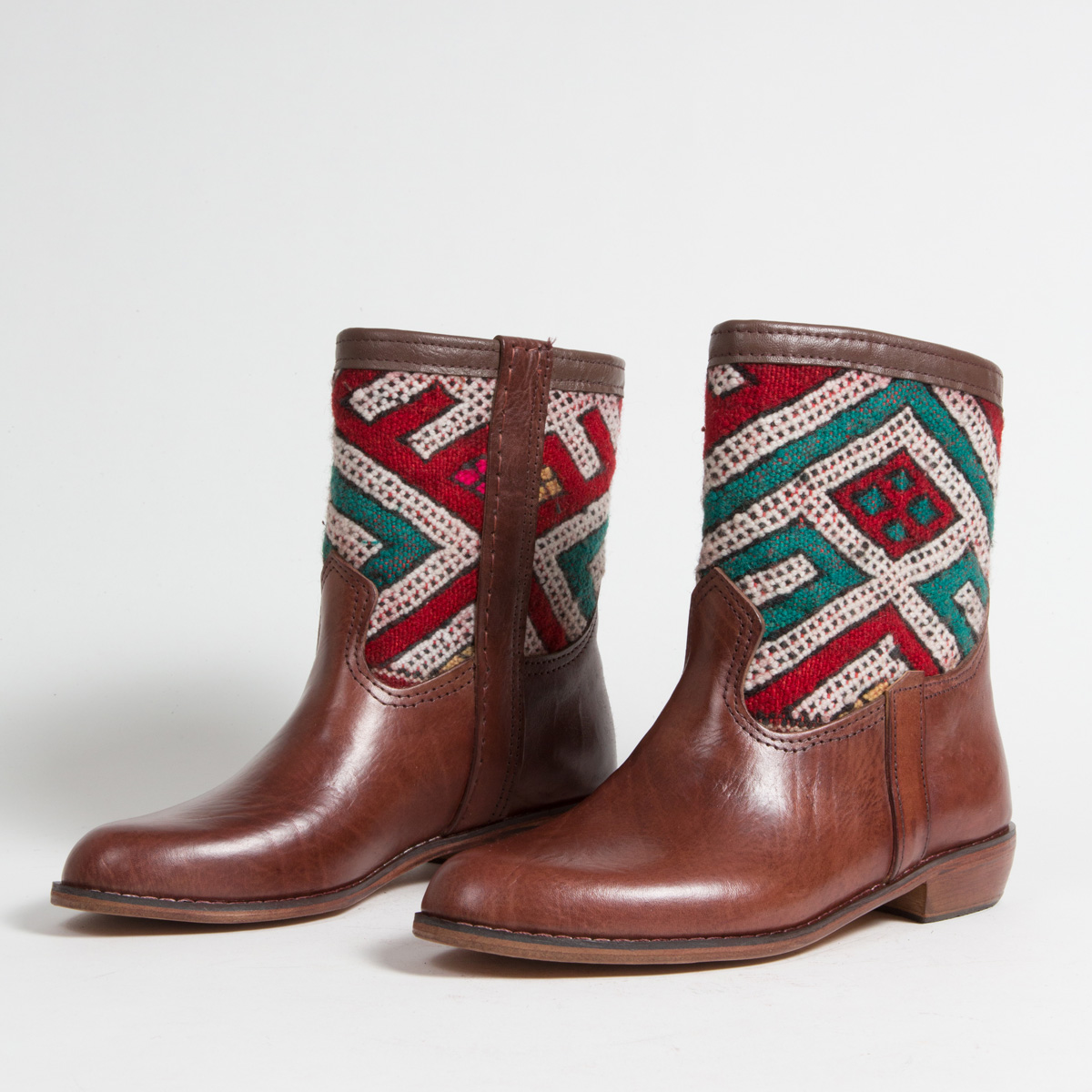 Bottines Kilim cuir mababouche artisanales (Réf. CB4-40)