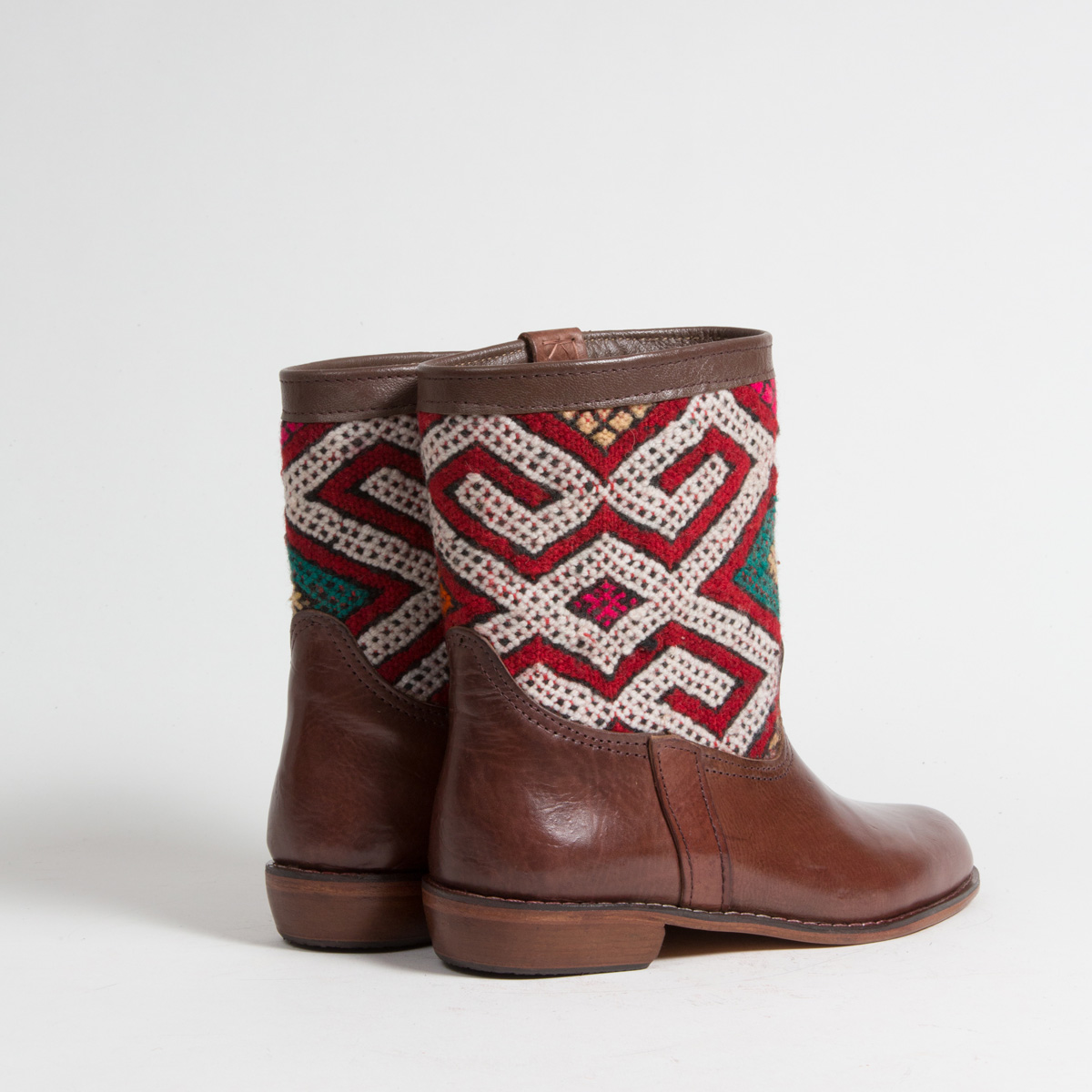 Bottines Kilim cuir mababouche artisanales (Réf. CB5-40)