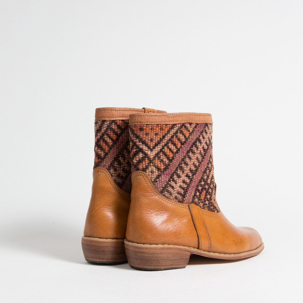 Bottines Kilim cuir mababouche artisanales (Réf. GC2-38)