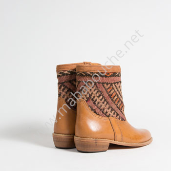 Bottines Kilim cuir mababouche authentiques et éthiques (Réf. GC3-39)