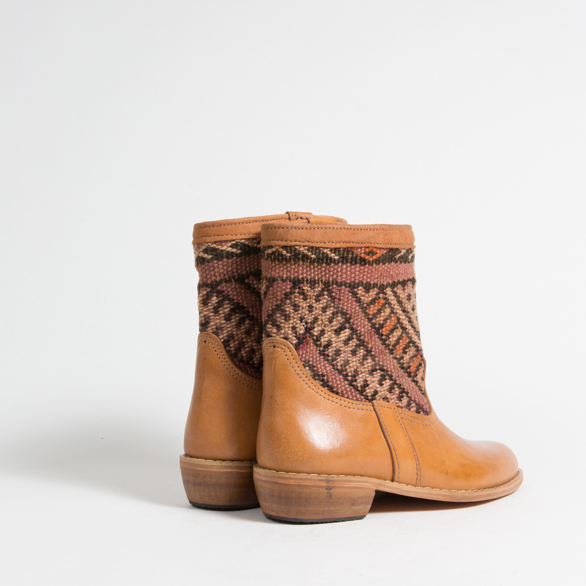 Bottines Kilim cuir mababouche artisanales (Réf. GC3-39)