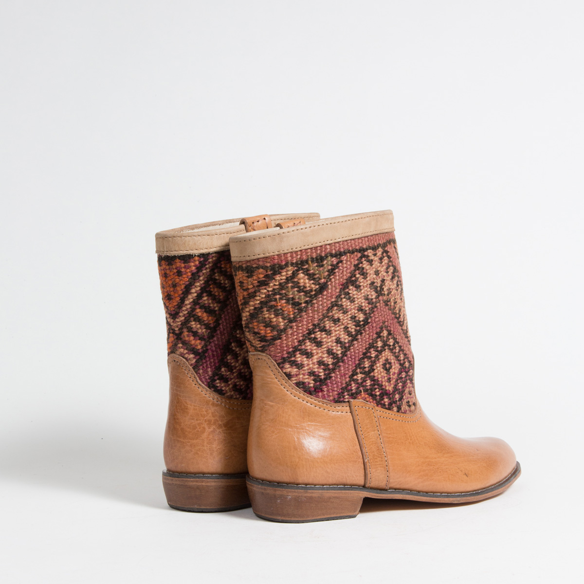 Bottines Kilim cuir mababouche artisanales (Réf. GC4-40)