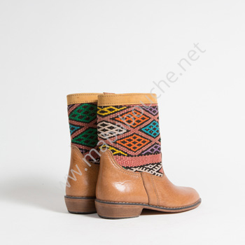 Bottines Kilim cuir mababouche authentiques et éthiques (Réf. LOC1-36)