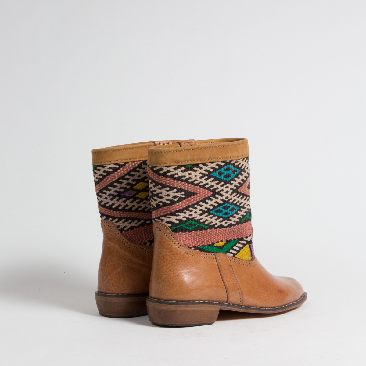 Bottines Kilim cuir mababouche artisanales (Réf. LOC3-38)