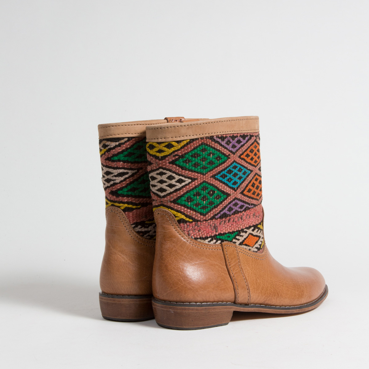 Bottines Kilim cuir mababouche artisanales (Réf. LOC6-40)