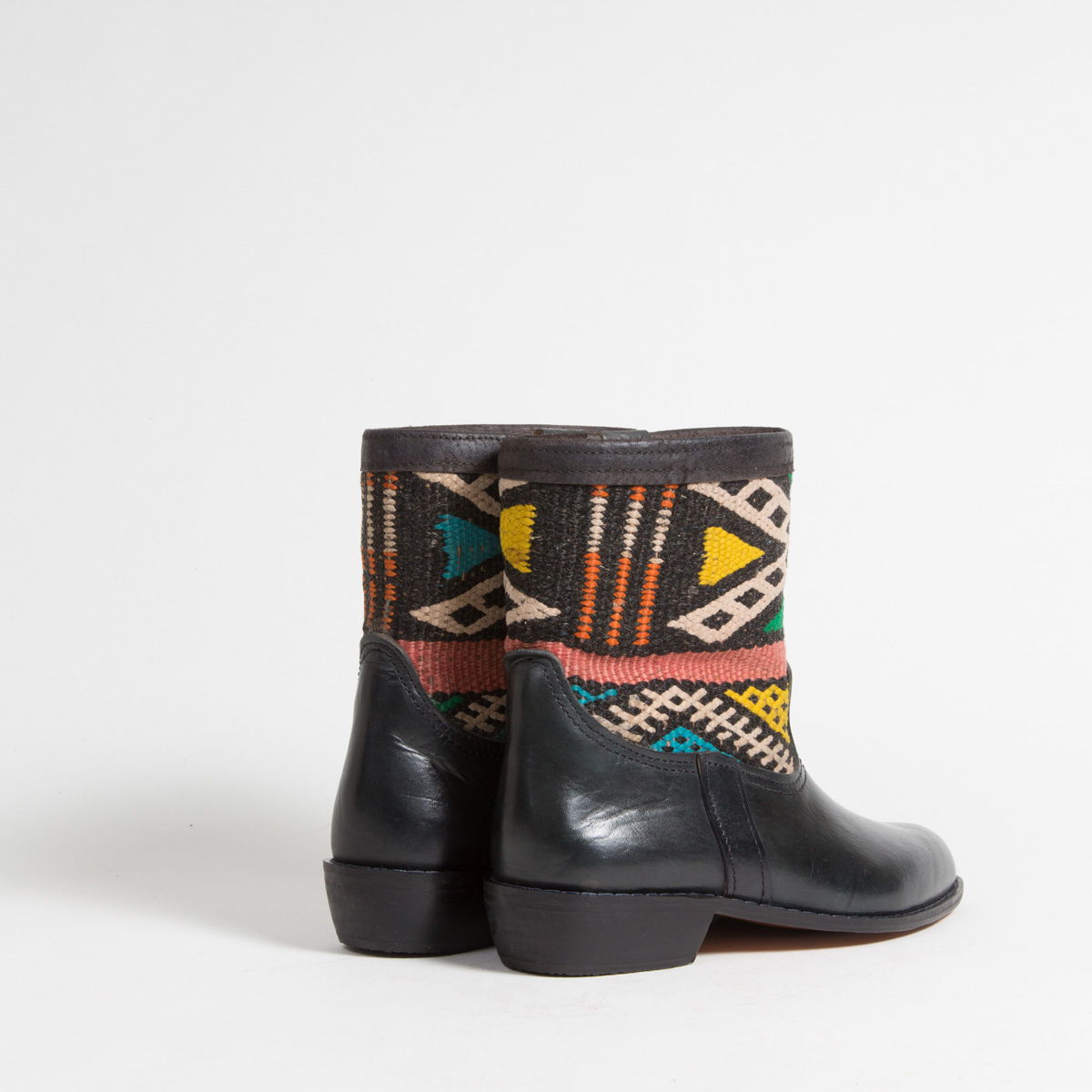 Bottines Kilim cuir mababouche artisanales (Réf. LOCN1-39)