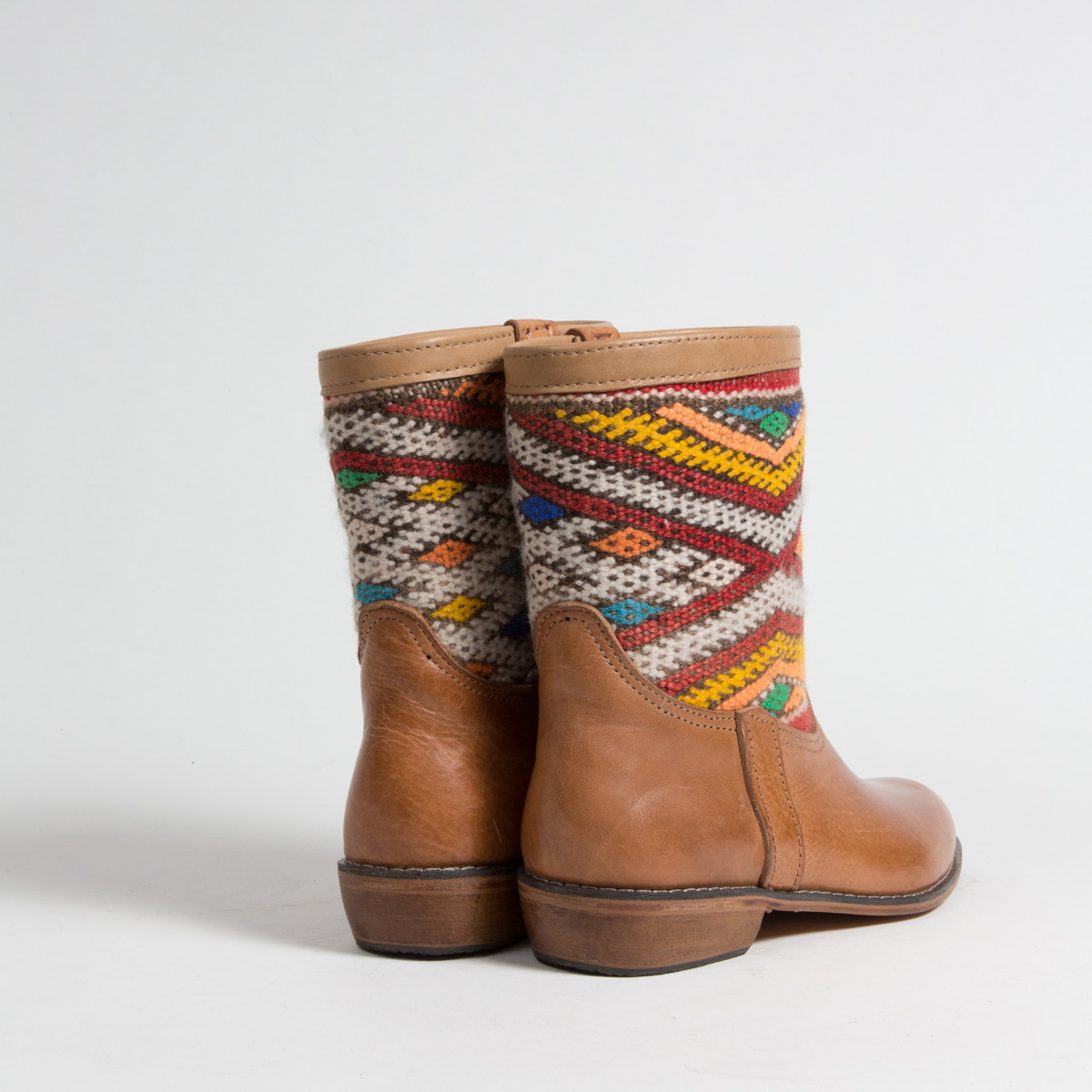 Bottines Kilim cuir mababouche artisanales (Réf. MCC1-40)