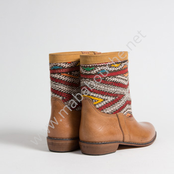 Bottines Kilim cuir mababouche authentiques et éthiques (Réf. MCC2-42)