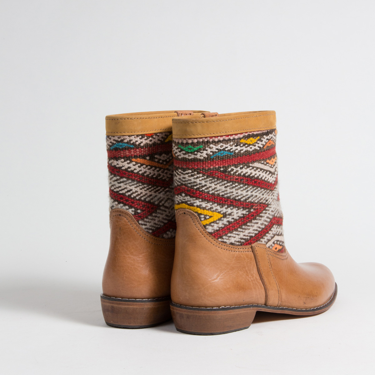 Bottines Kilim cuir mababouche artisanales (Réf. MCC2-42)