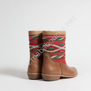 Bottines Kilim cuir mababouche authentiques et éthiques (Réf. MCH1-36)