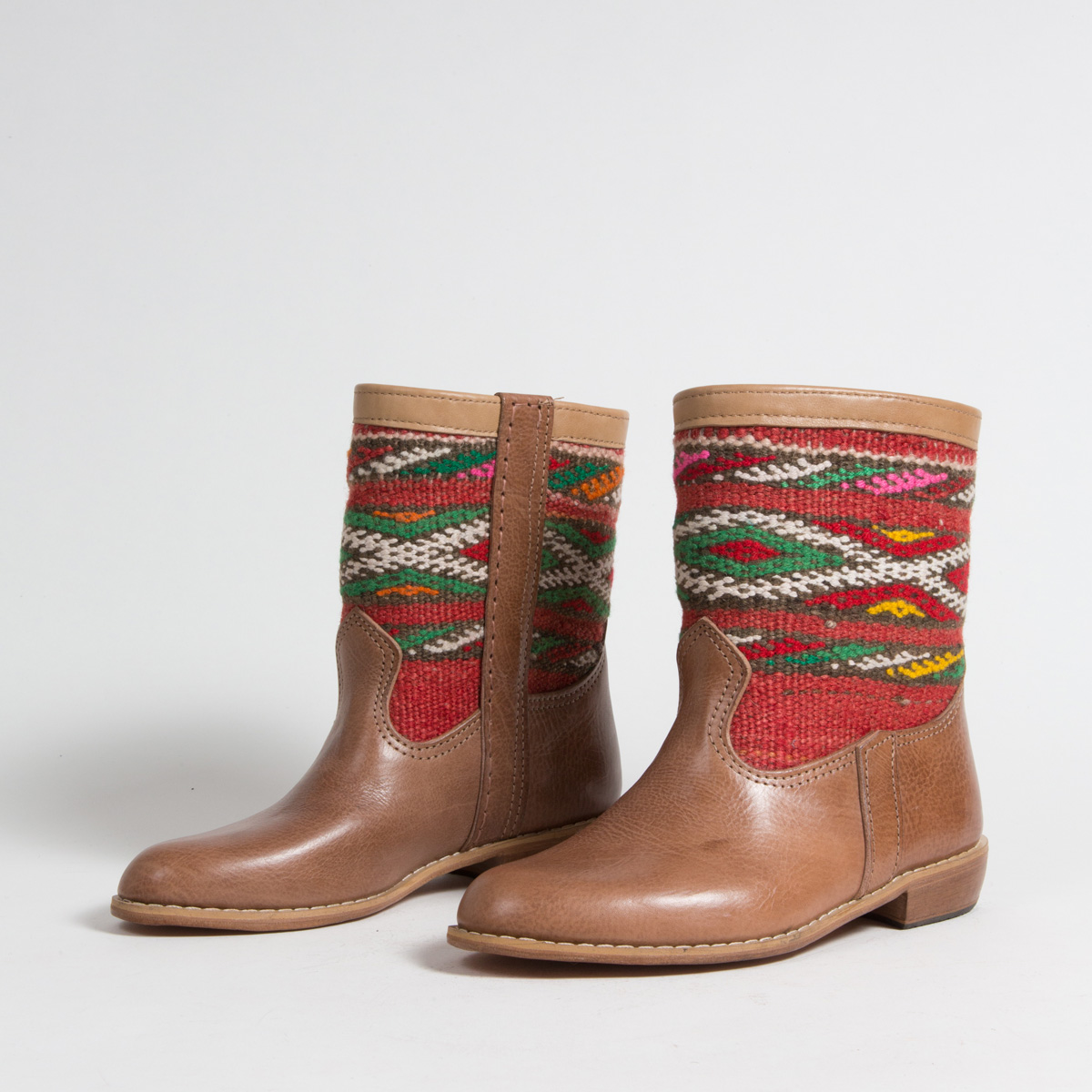 Bottines Kilim cuir mababouche artisanales (Réf. MCH2-37)