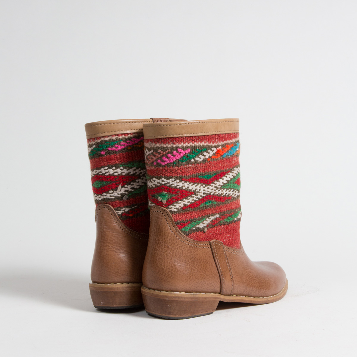 Bottines Kilim cuir mababouche artisanales (Réf. MCH2-37)