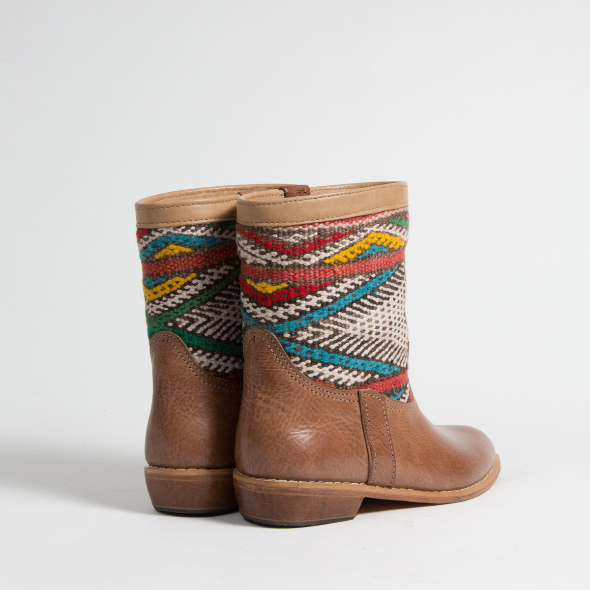 Bottines Kilim cuir mababouche artisanales (Réf. MCH4-39)