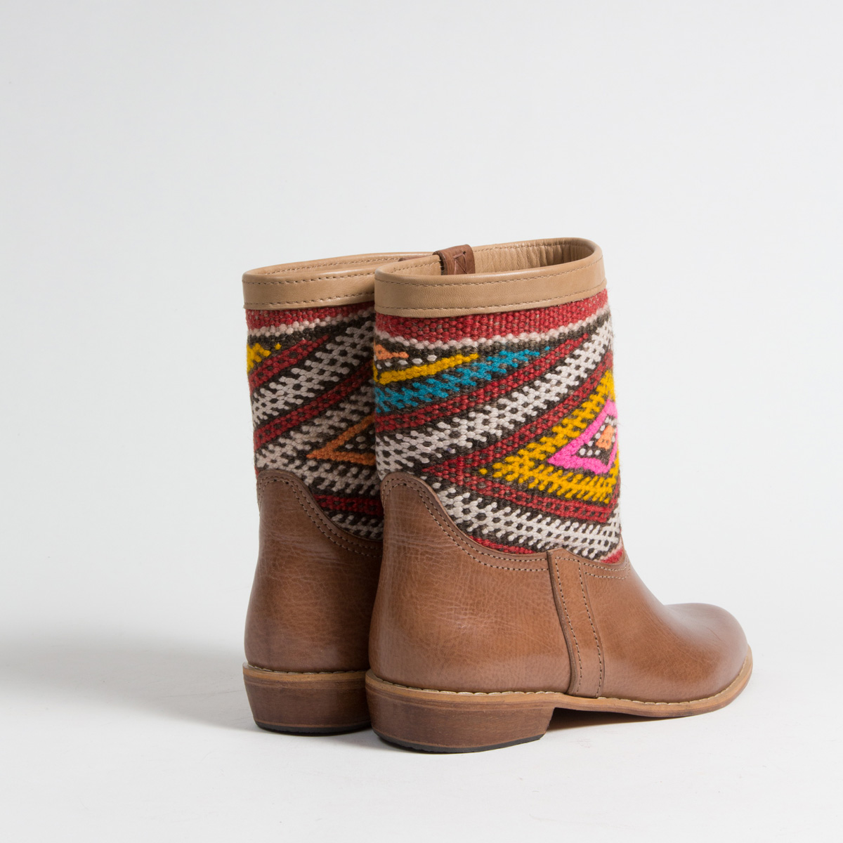 Bottines Kilim cuir mababouche artisanales (Réf. MCH5-40)