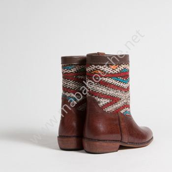 Bottines Kilim cuir mababouche authentiques et éthiques (Réf. MCM1-36)