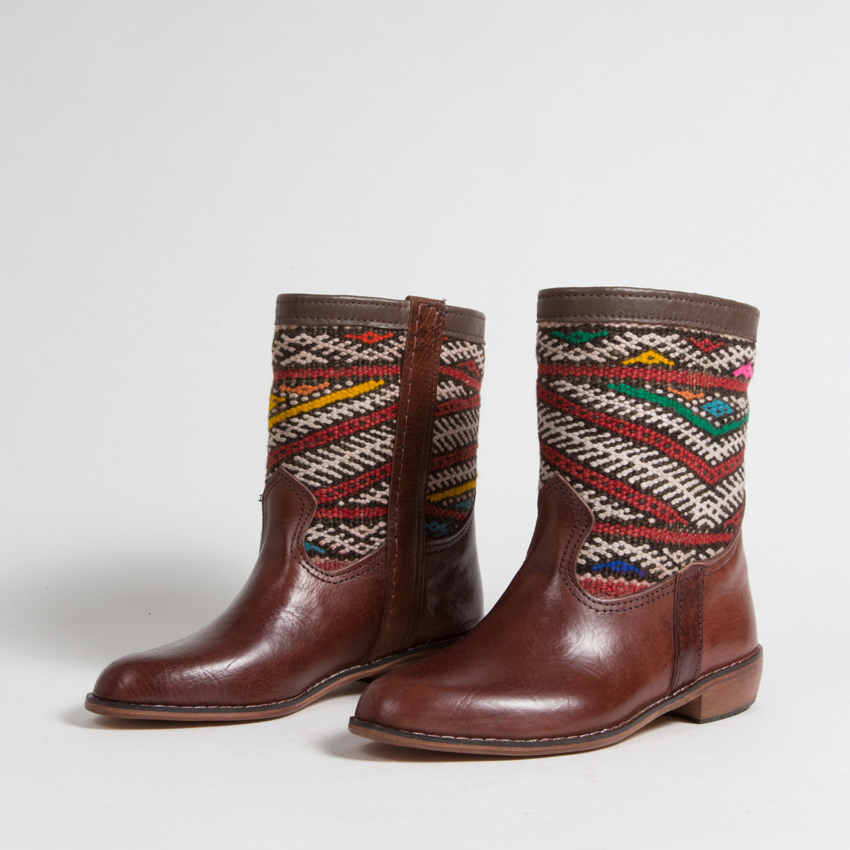 Bottines Kilim cuir mababouche artisanales (Réf. MCM2-37)