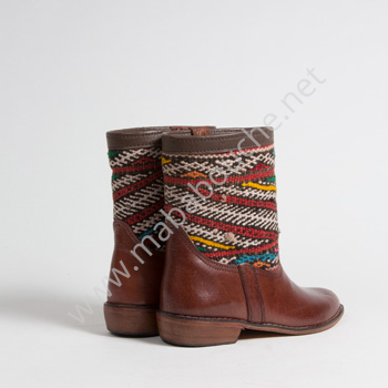 Bottines Kilim cuir mababouche authentiques et éthiques (Réf. MCM2-37)