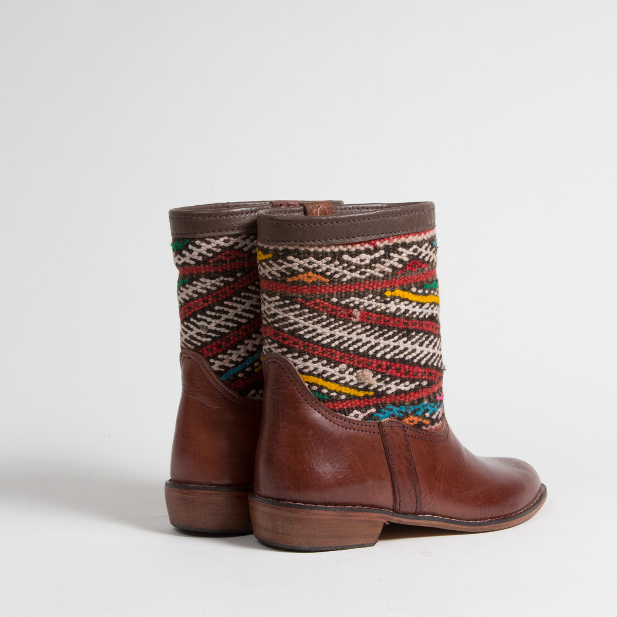 Bottines Kilim cuir mababouche artisanales (Réf. MCM2-37)