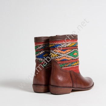 Bottines Kilim cuir mababouche authentiques et éthiques (Réf. MCM3-38)