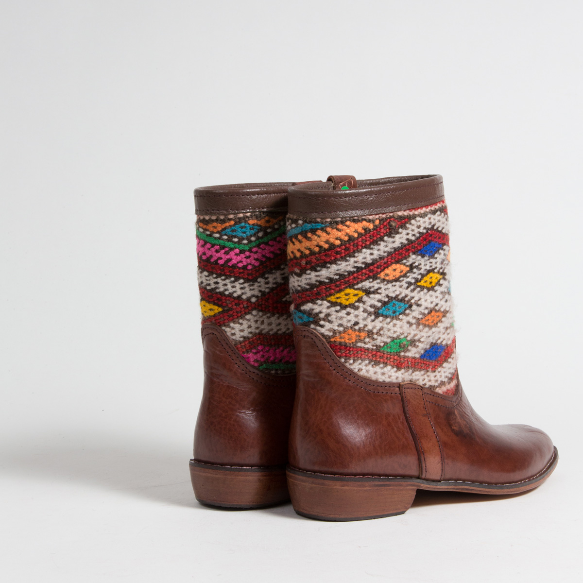 Bottines Kilim cuir mababouche artisanales (Réf. MCM4-39)