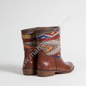 Bottines Kilim cuir mababouche authentiques et éthiques (Réf. MCM5-39)