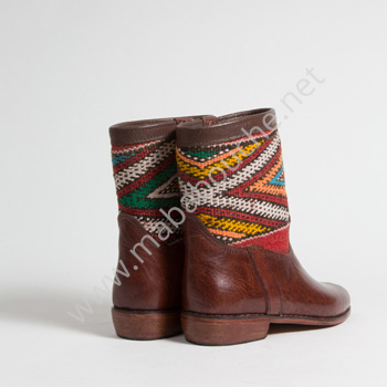 Bottines Kilim cuir mababouche authentiques et éthiques (Réf. MCM6-40)