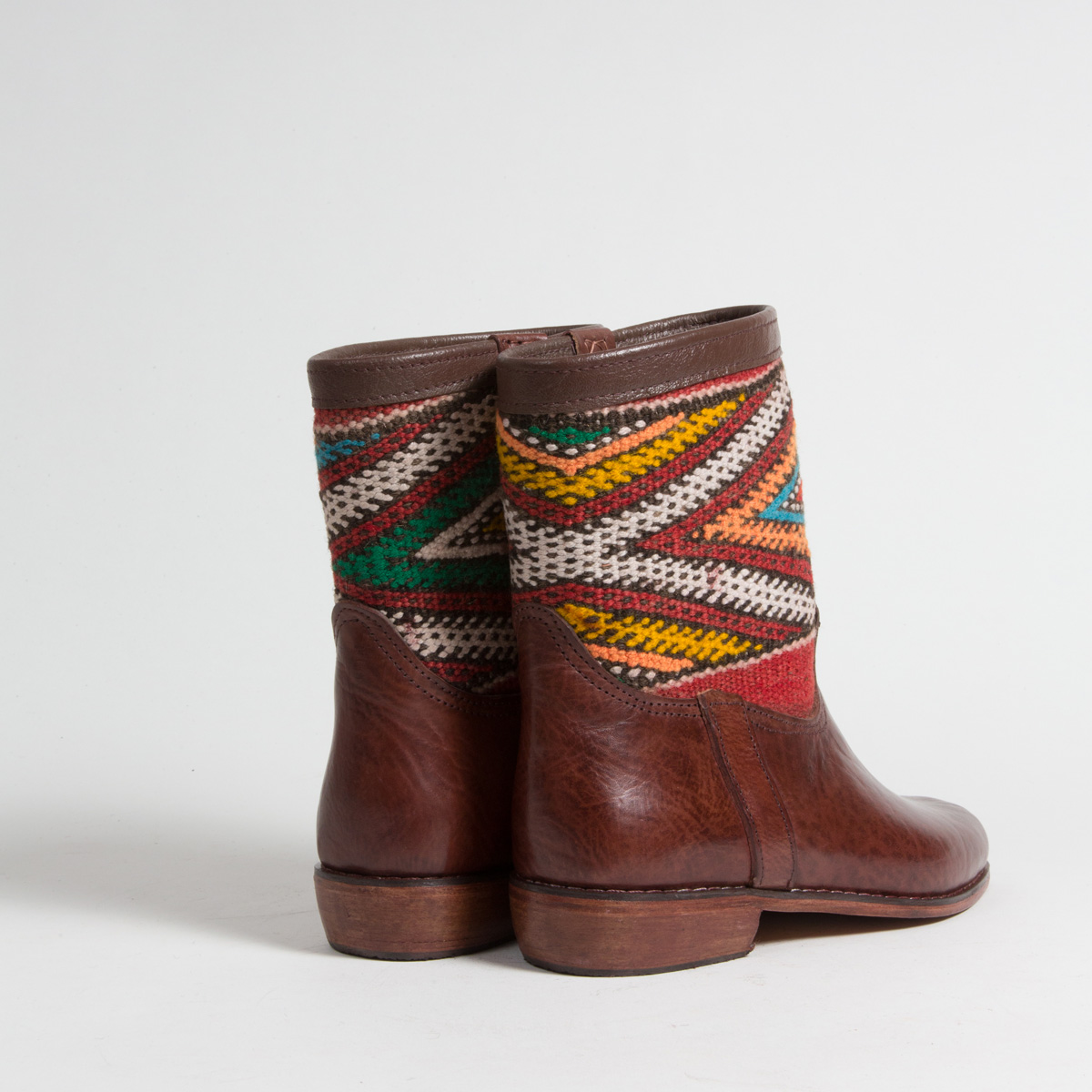 Bottines Kilim cuir mababouche artisanales (Réf. MCM6-40)