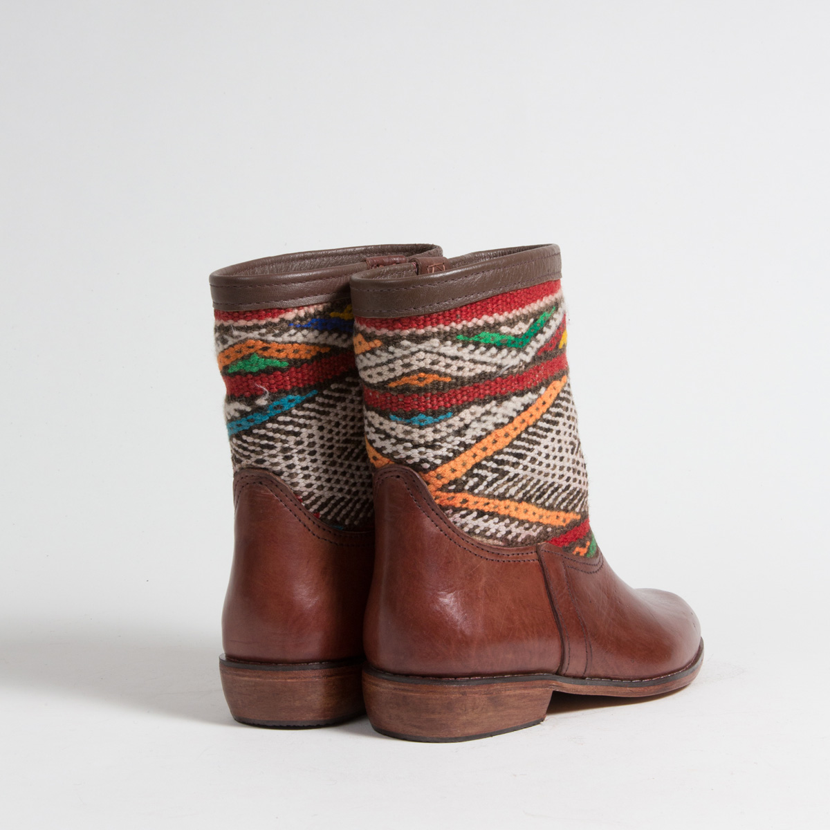 Bottines Kilim cuir mababouche artisanales (Réf. MCM7-40)