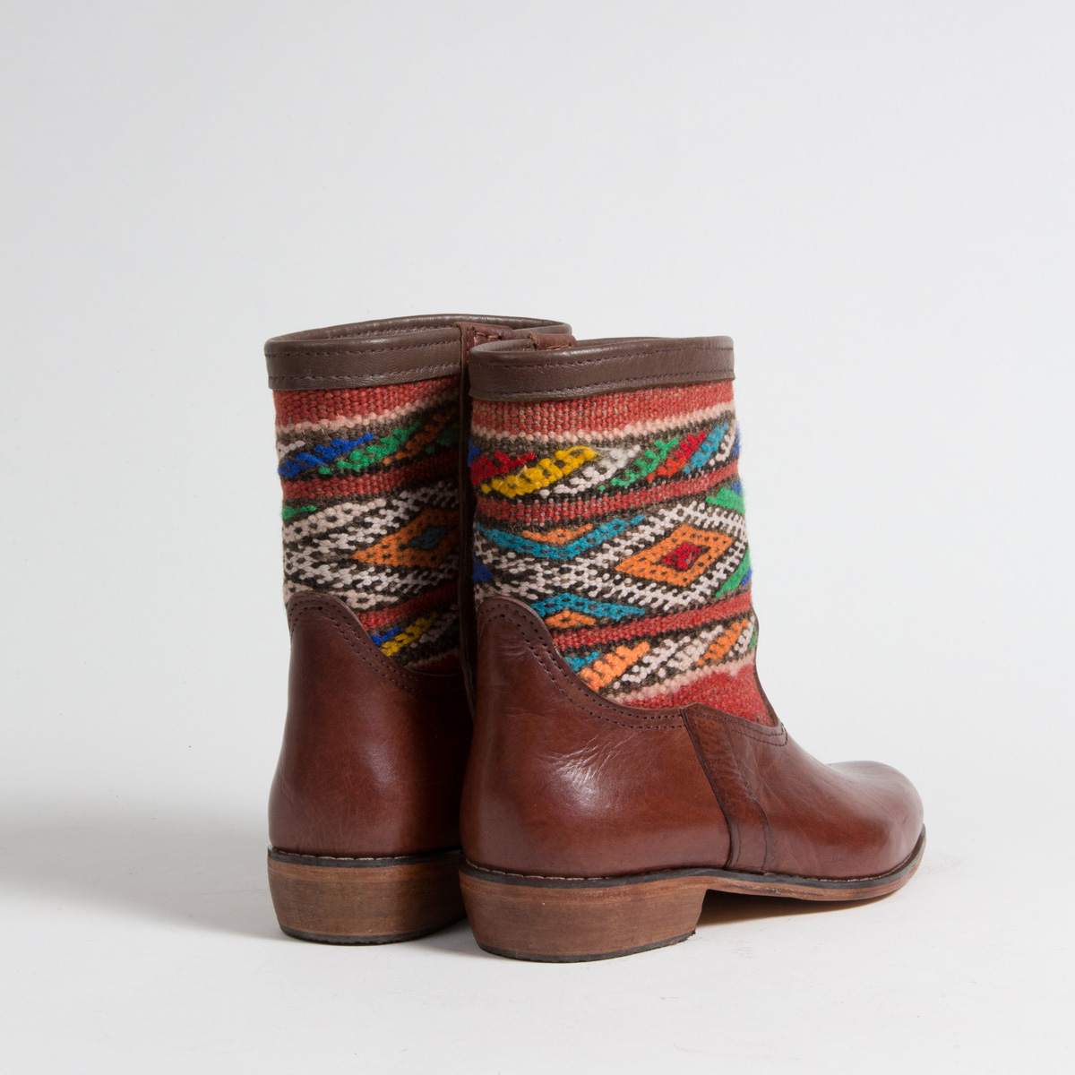 Bottines Kilim cuir mababouche artisanales (Réf. MCM8-41)