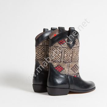 Bottines Kilim cuir mababouche authentiques et éthiques (Réf. MN1-36)