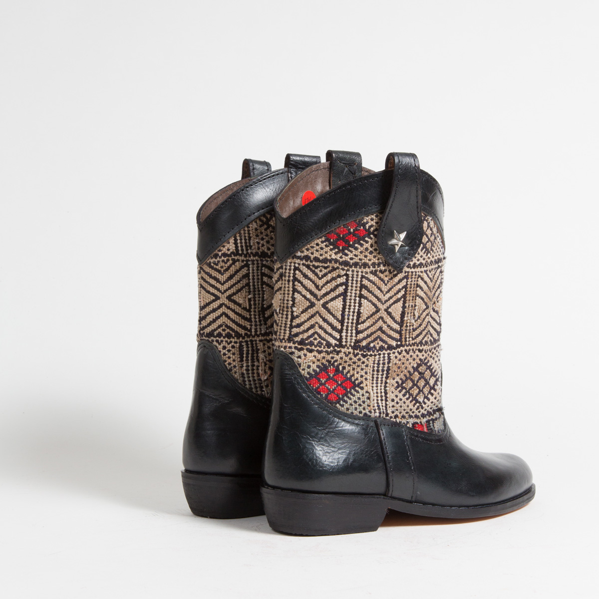 Bottines Kilim cuir mababouche artisanales (Réf. MN1-36)